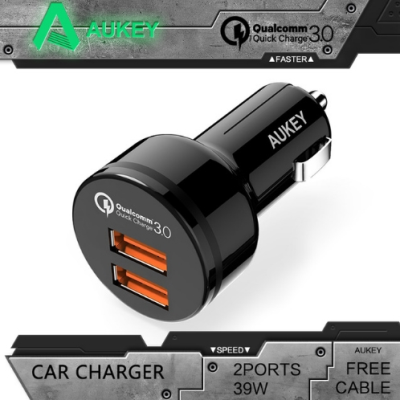 Sạc nhanh ô tô Aukey CC-T8 Quick charge 3.0
